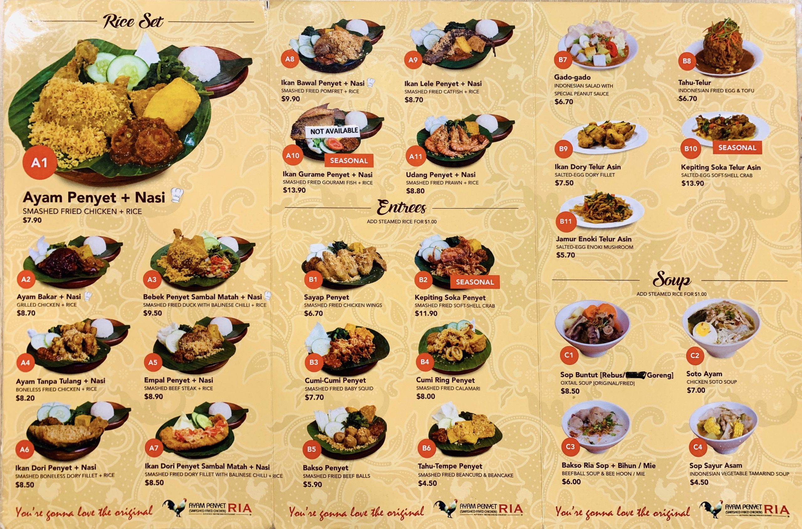 Ayam Penyet Ria - Another Indonesian Restaurant in Lucky Plaza