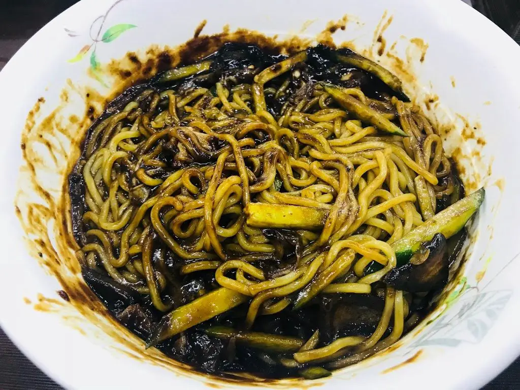 Jajangmyeon and Tangsuyuk in Singapore - Black Soybean Sauce Noodles Mixed