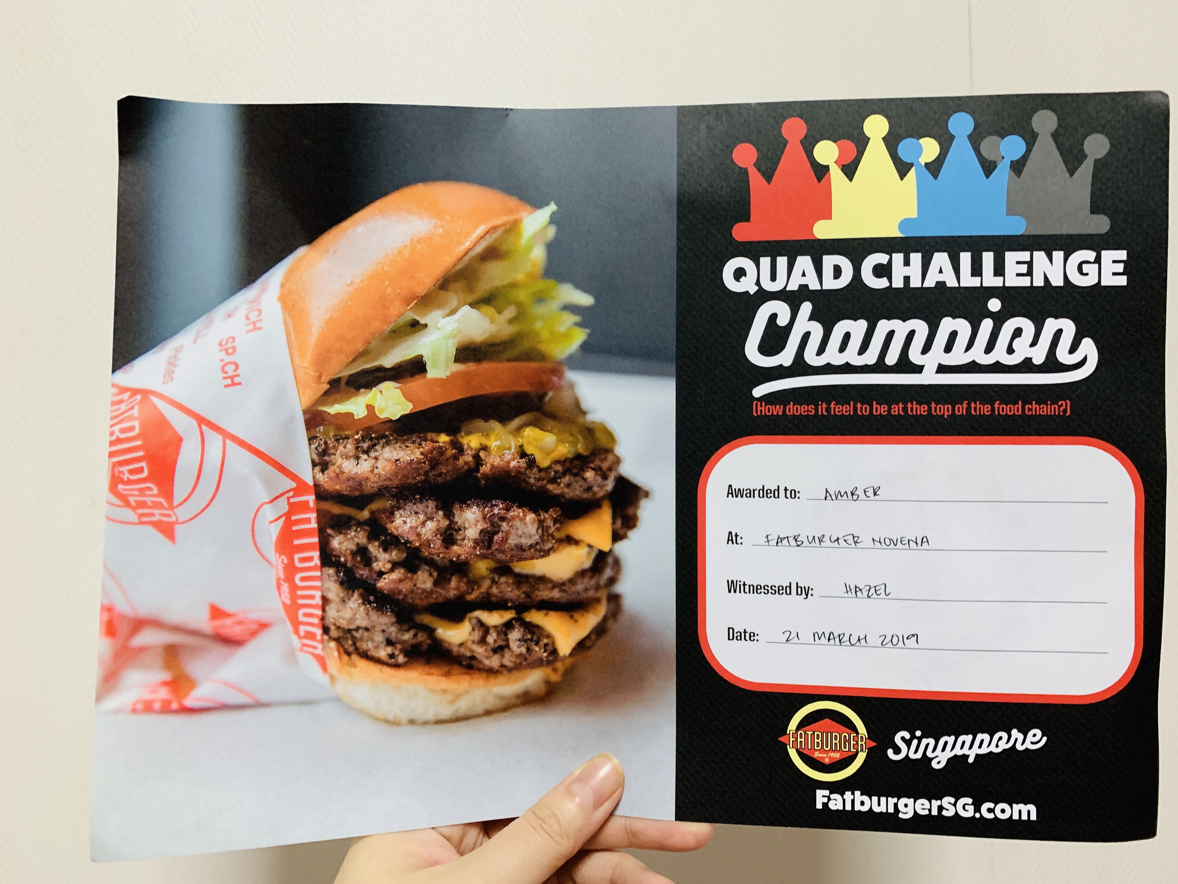 Fatburger - Quad Challenge Champion