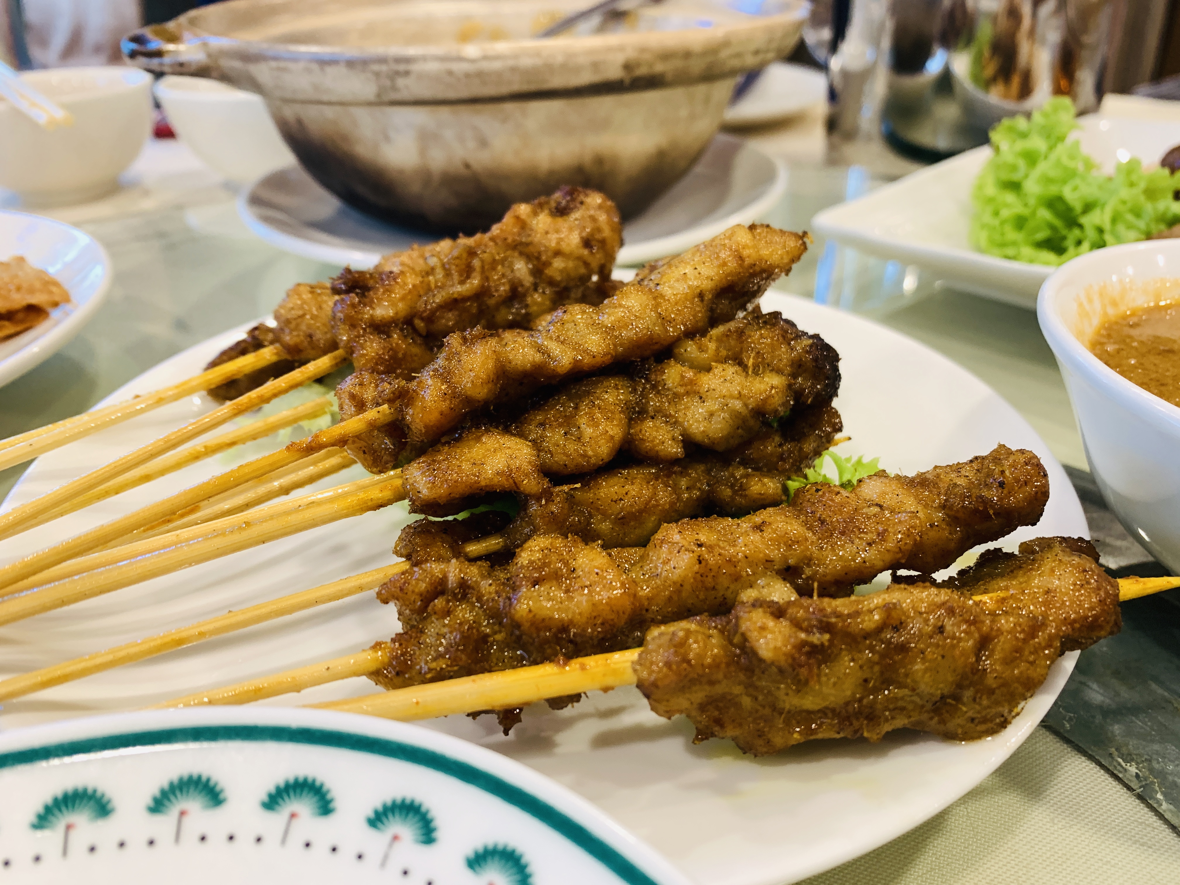 Ban Heng - BBQ Chicken Satay served with Cucumber & Onion