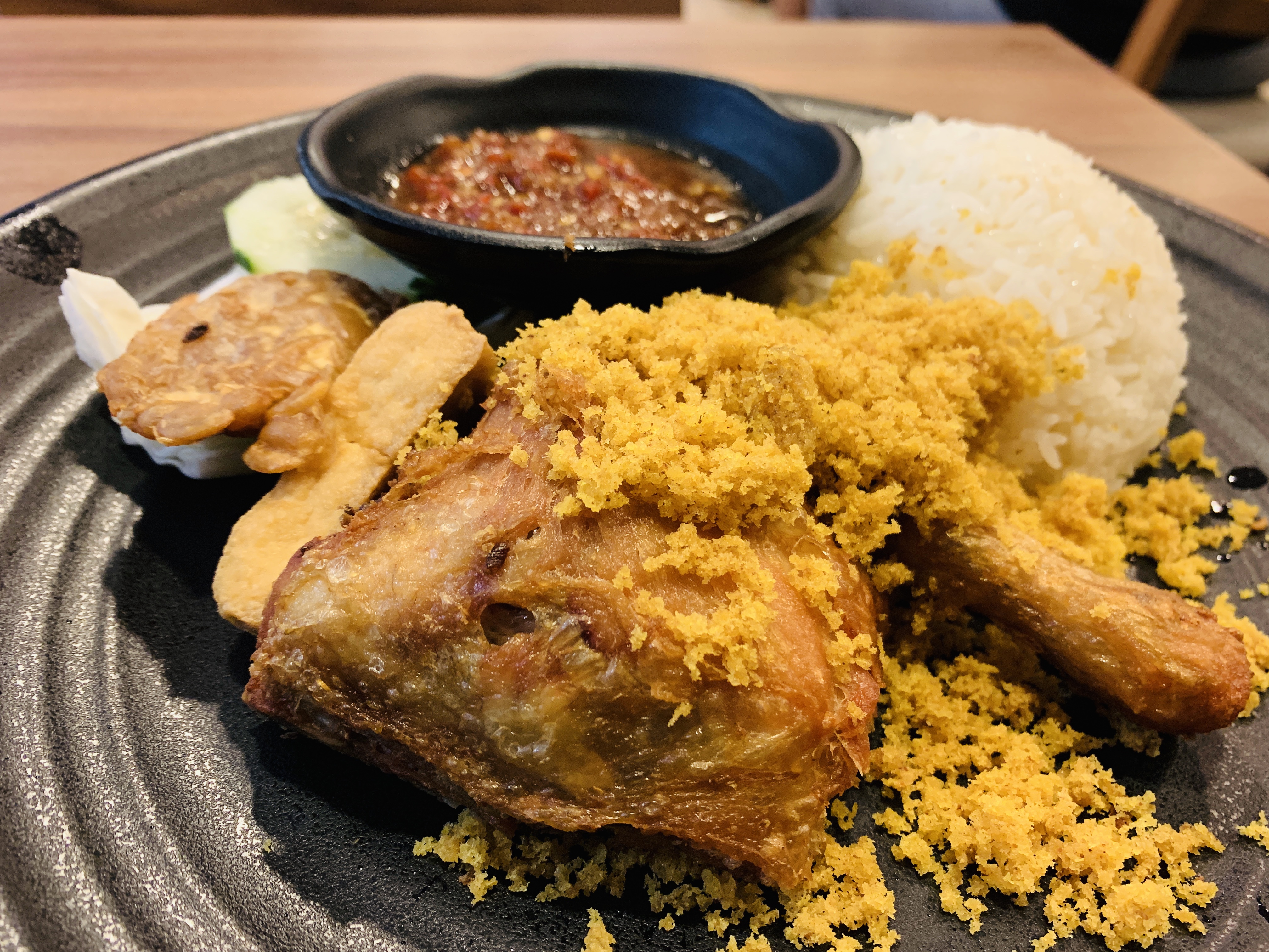 Bebek Goreng Pak Ndut - Original Smash Fried Chicken + Rice