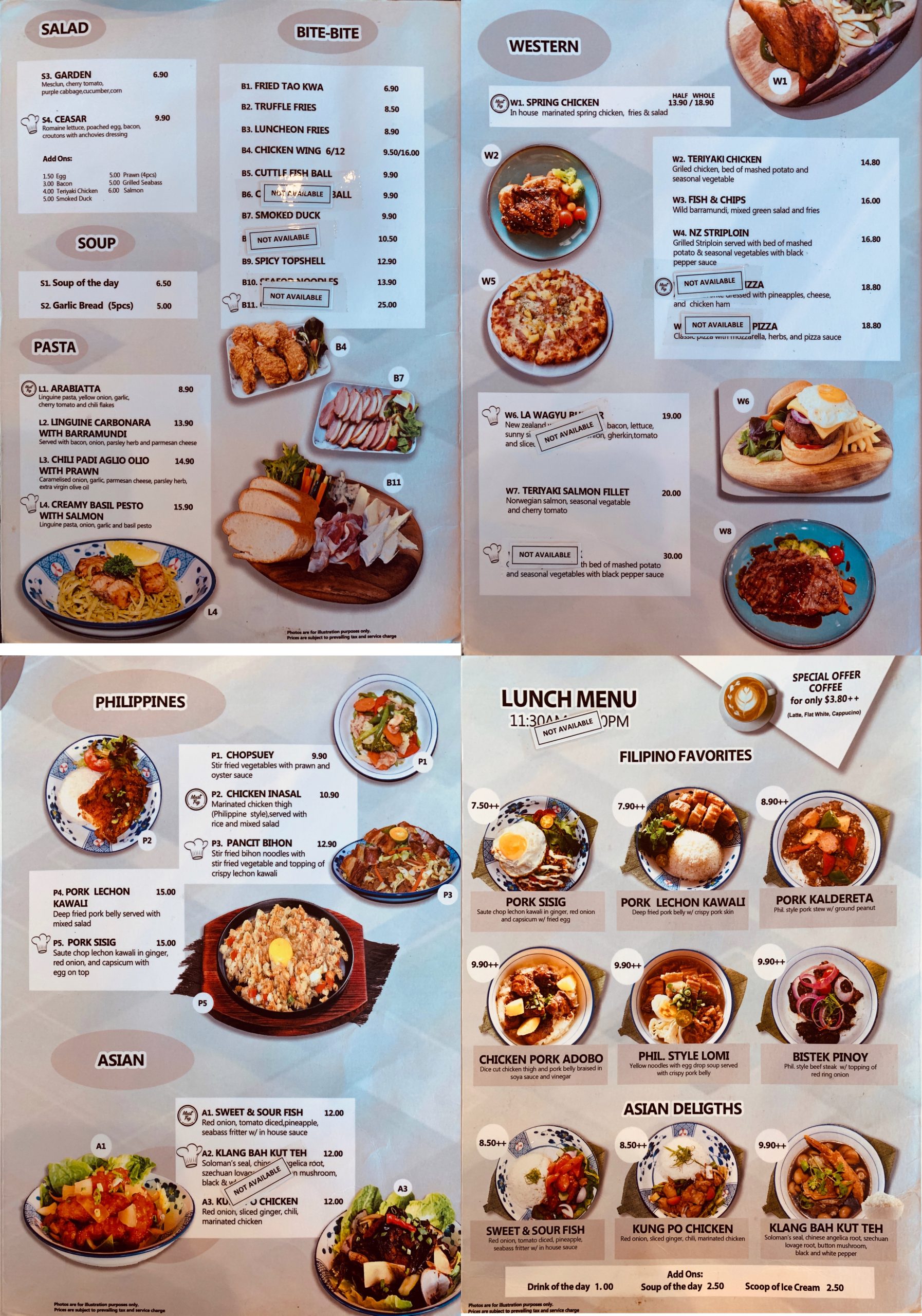 La Cafe & Bar by Masterpiece - Menu