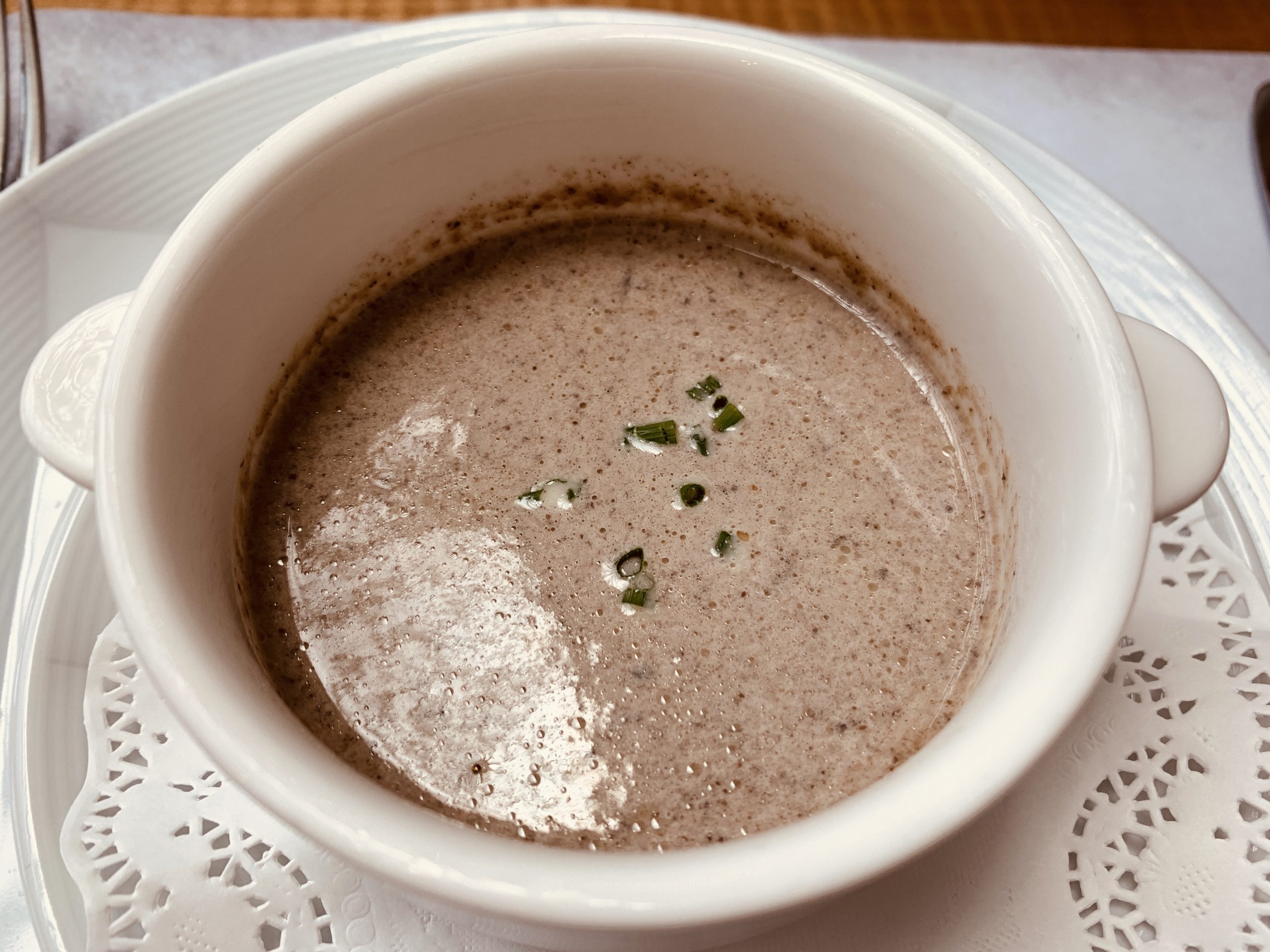 Rise Restaurant - Mushroom Soup with Black Truffle