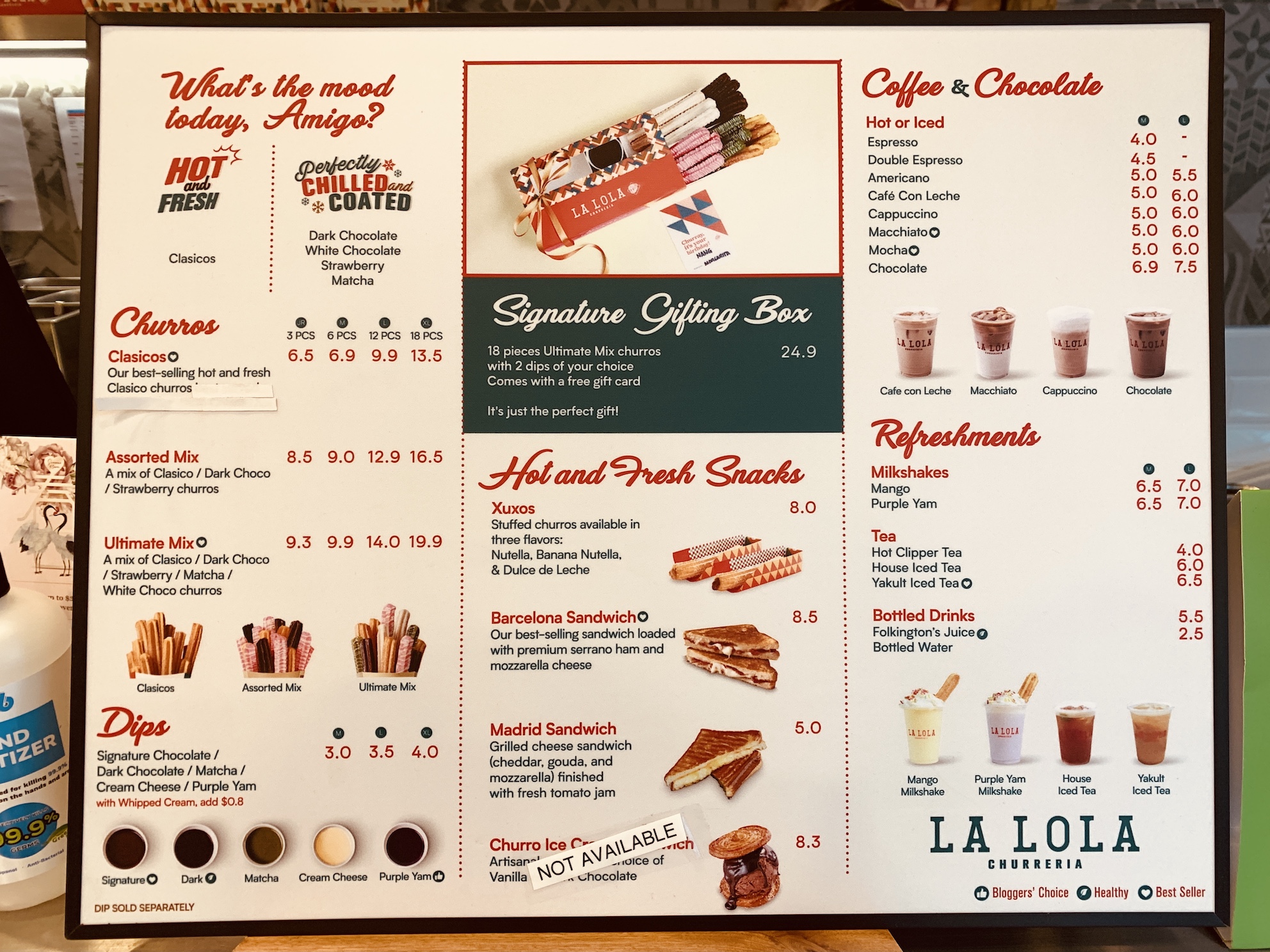 La Lola Churreria - Menu