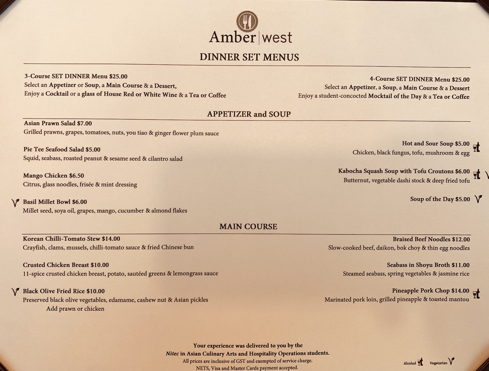 Amber West - Menu 1