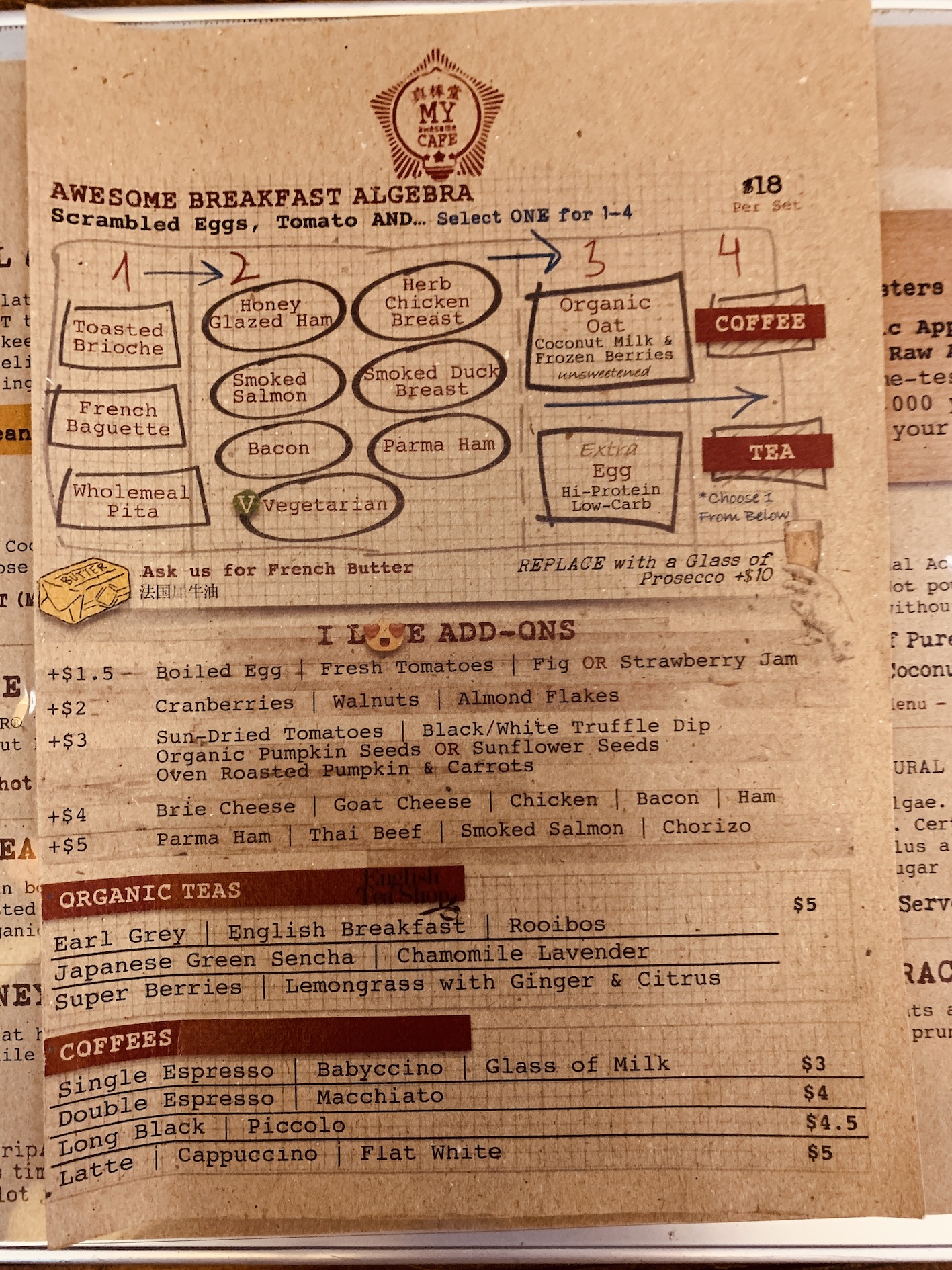 My Awesome Cafe - Menu 1