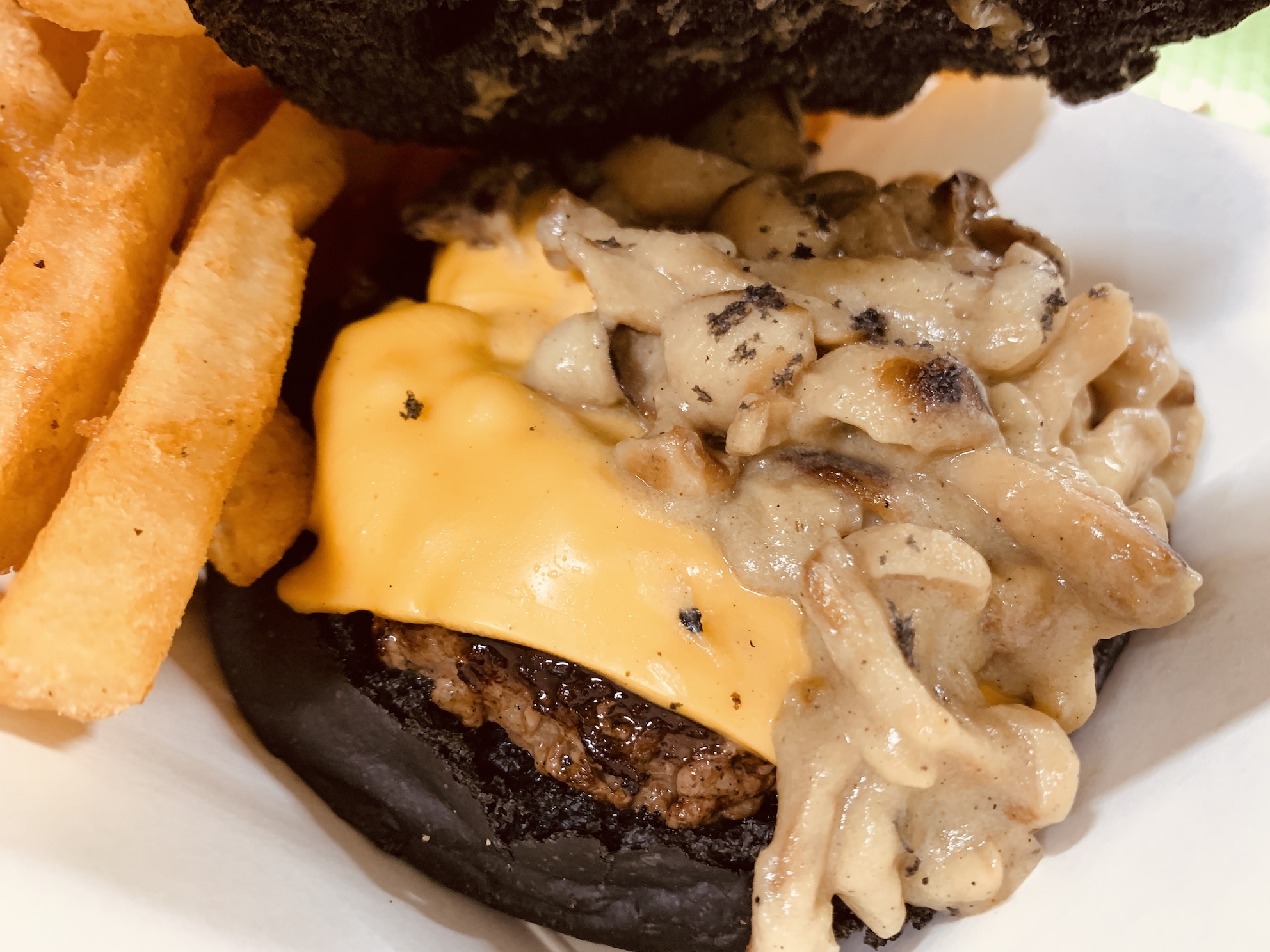 Ashes Burnnit - Truffle Mushroom Burger Inside