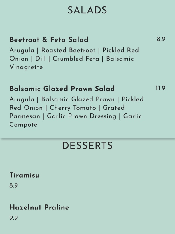 Tipo Strada - Salads & Desserts