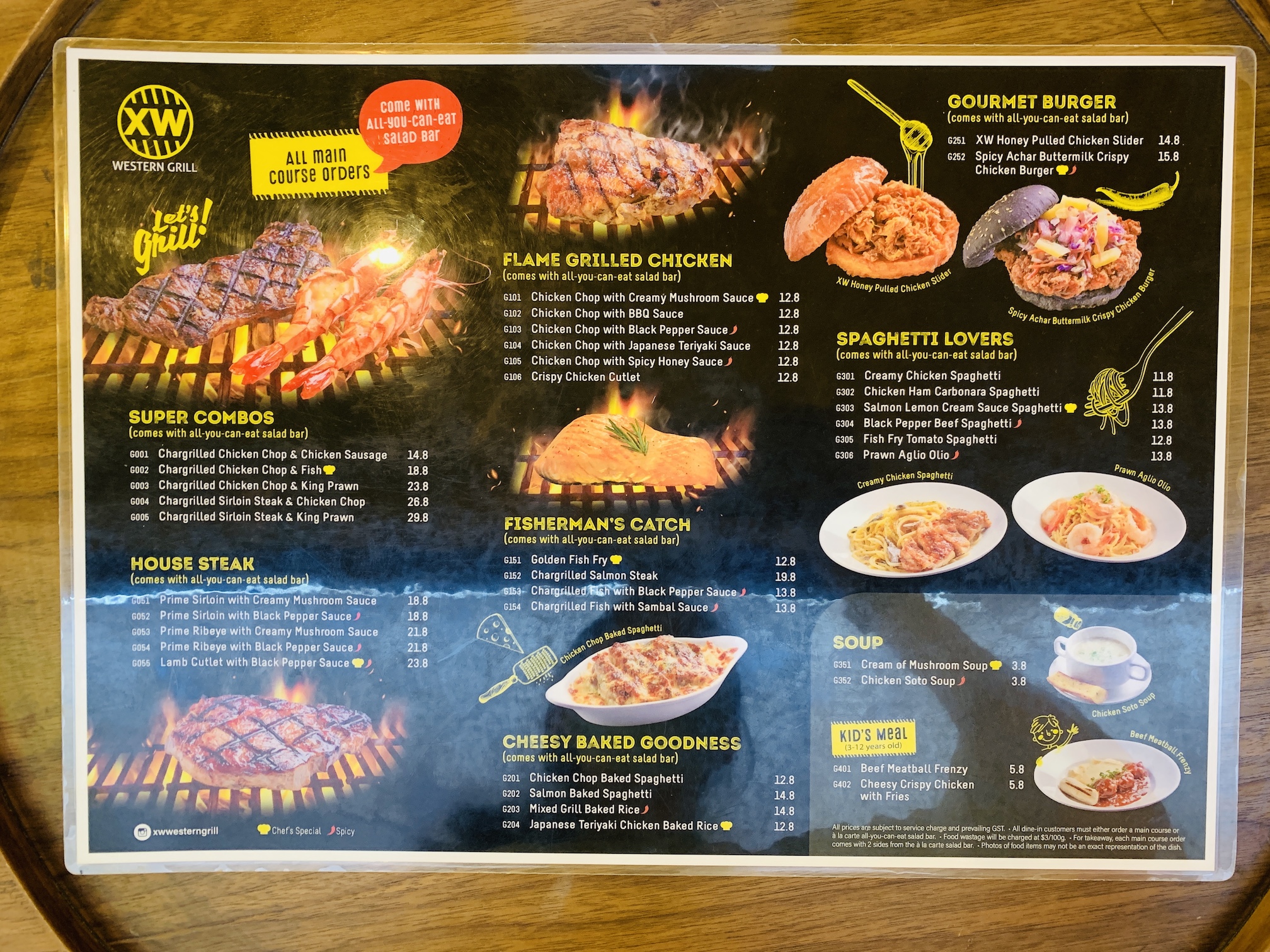 XW Western Grill - Menu