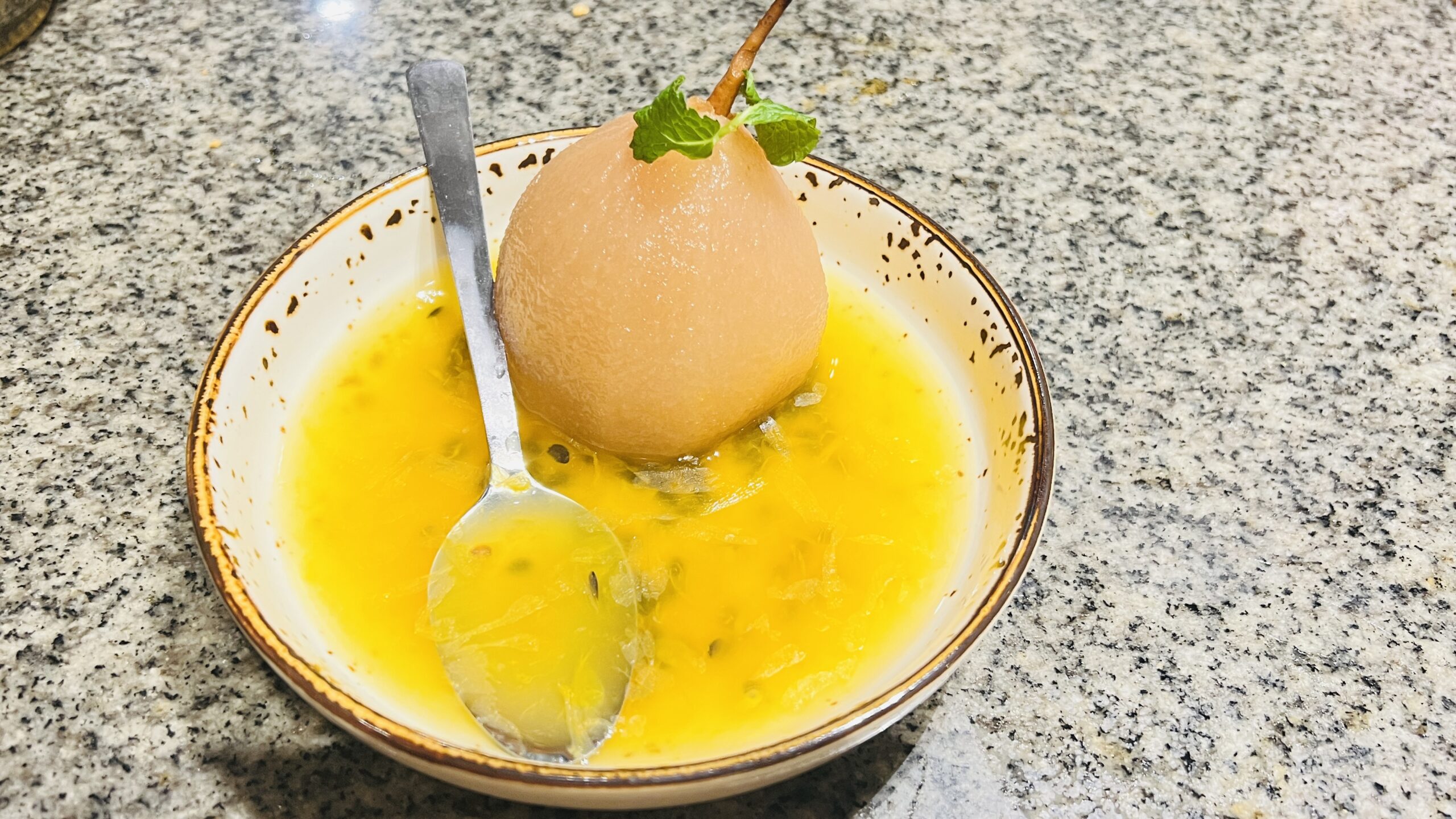 Nanjing Impressions - Chilled Poached Pear with Passion Fruit