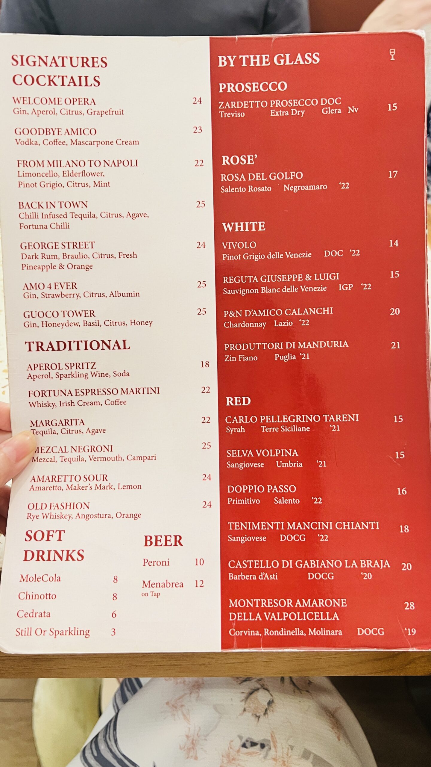 Fortuna - Drinks Menu 1