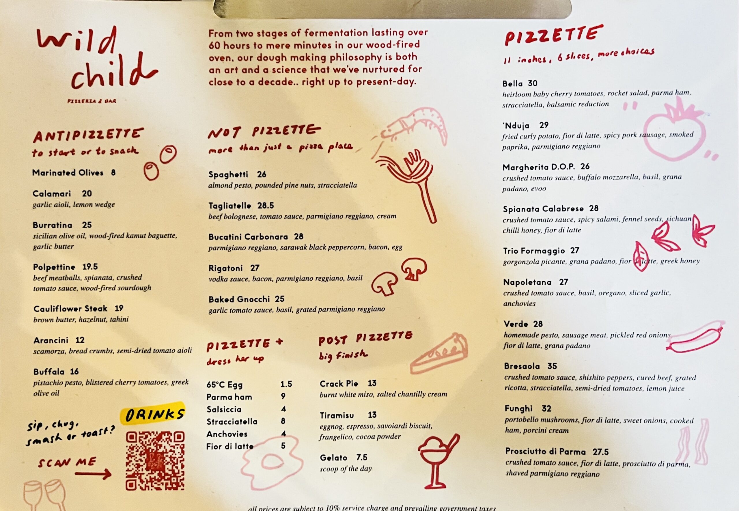 Wild Child Pizzette - Menu